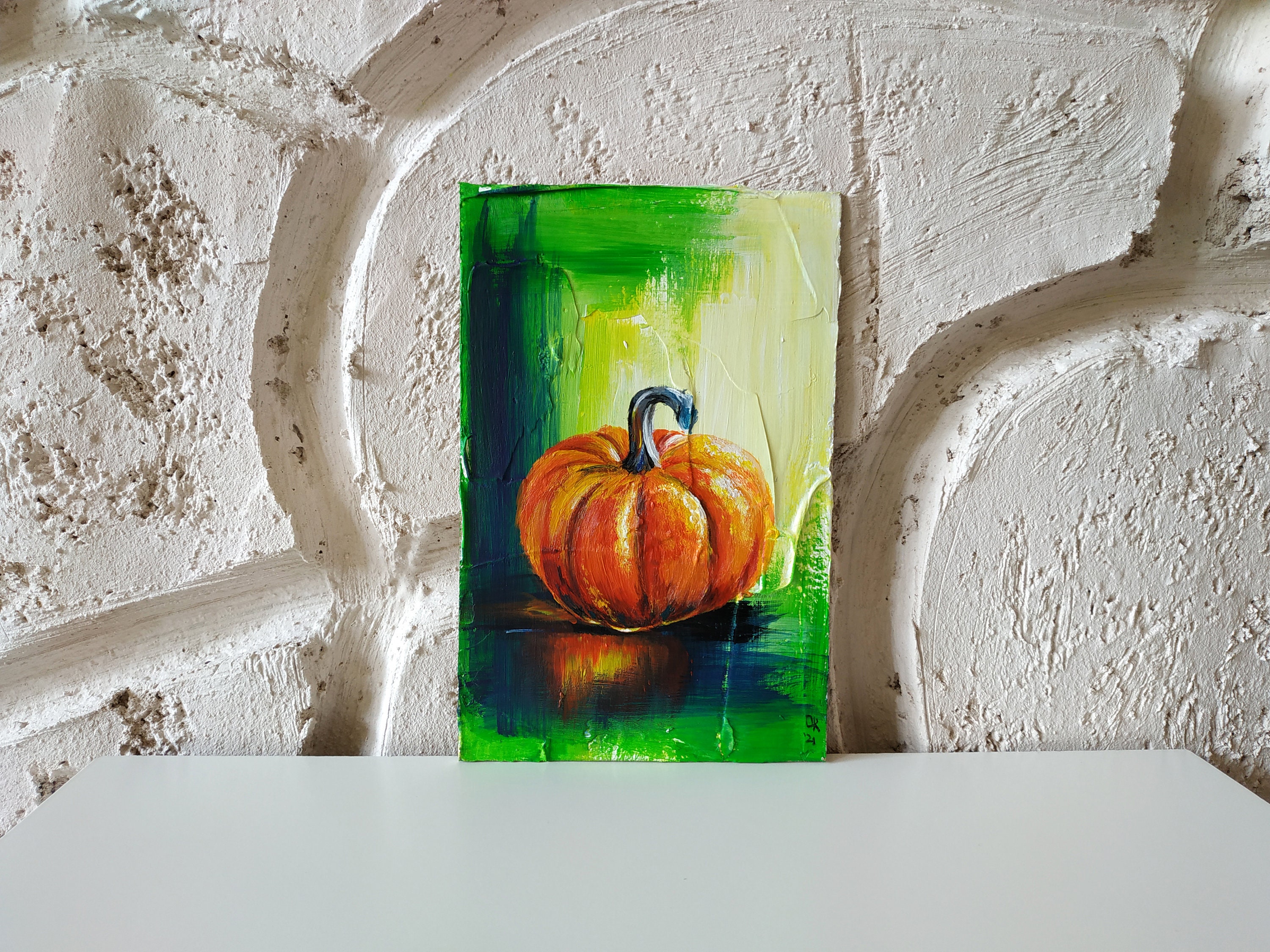 Pumpkin Painting Original Acrylic Halloween Pumpkin Art | Etsy