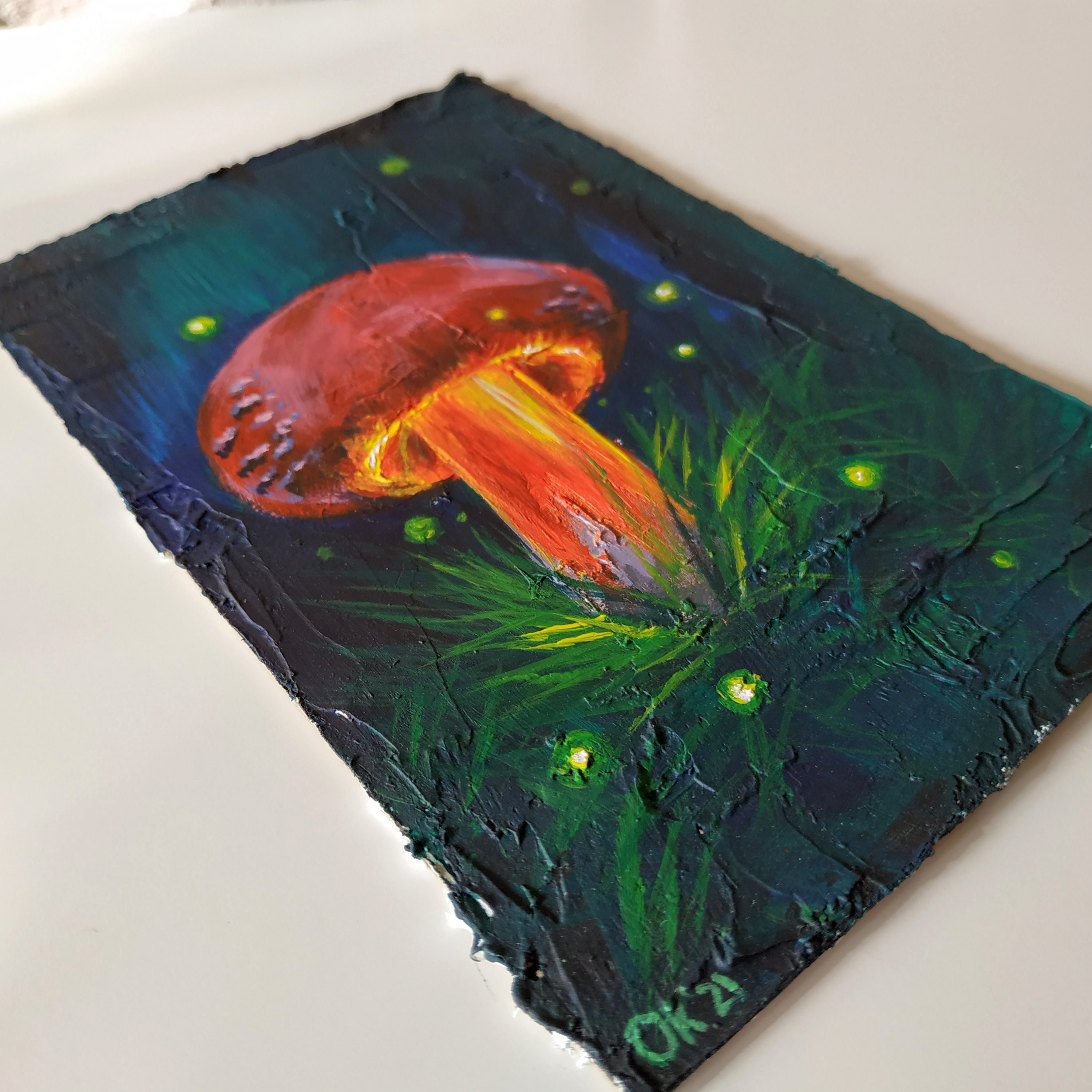 Mushroom Painting Original Acrylic Mushroom Wall Art Etsy