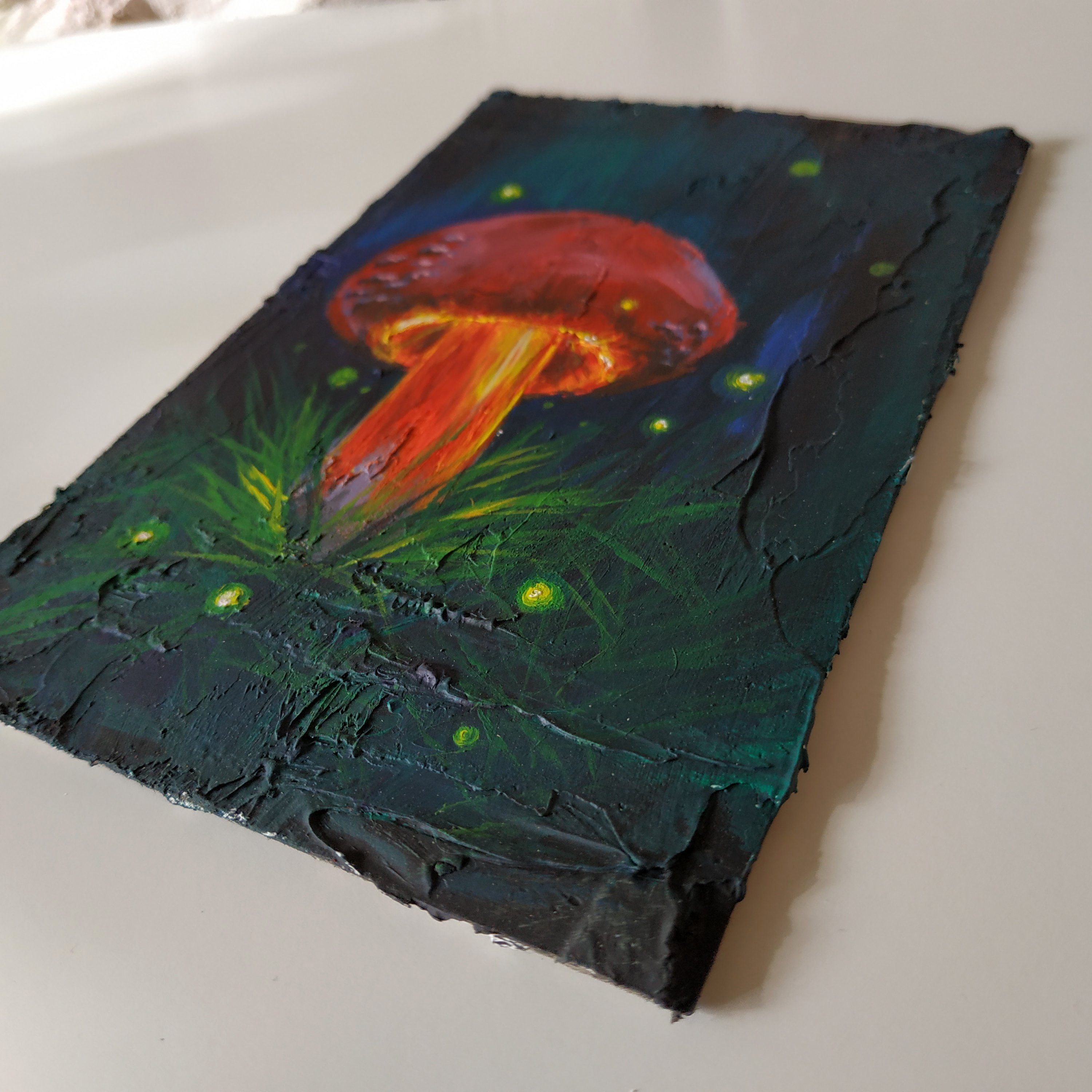 Mushroom Painting Original Acrylic Mushroom Wall Art | Etsy