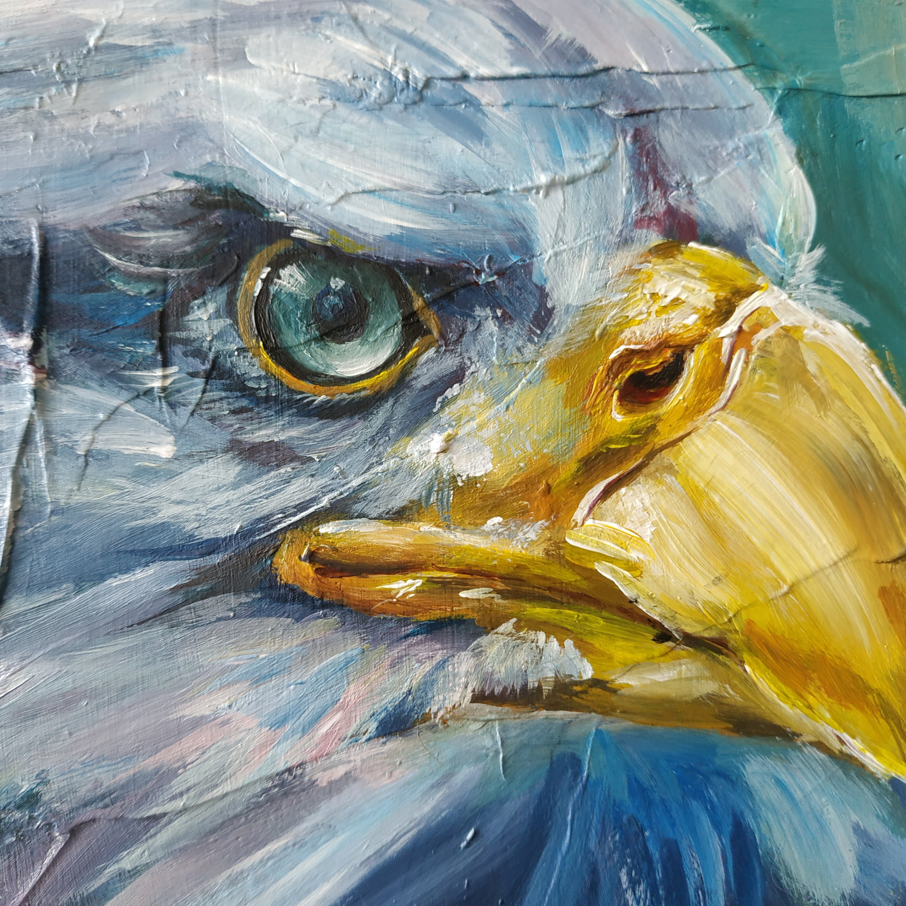Bald Eagle Painting Original Acrylic Eagle Artwork Bald Eagle | Etsy