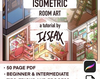 Isometric Room Art Turorial || Proceate Guide, Art Course, Digital Drawing, PDF File Download