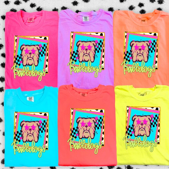Comfort Color Tee, Womens Comfort Color, School Mascot Tshirt, Bulldogs Mascot Shirt, School Spirit Tee, Football Tshirt, Girls Tee