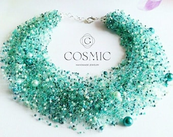 Collana Bavaglino Lucky Brand Argento Con Finto Turchese - Gioiello Bohemien Usato