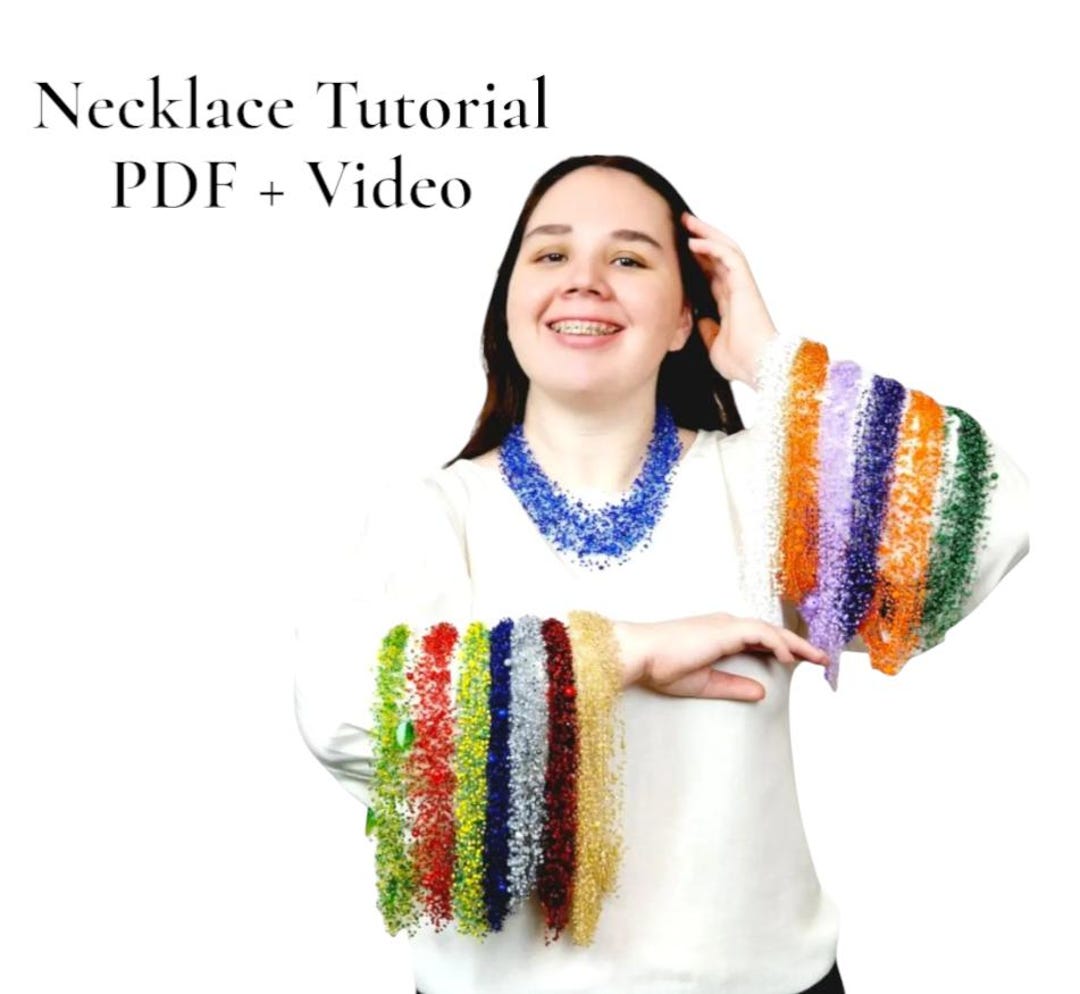 Beaded Necklace Tutorial: DIY Seed Bead Jewelry Pattern (PDF + Video ...