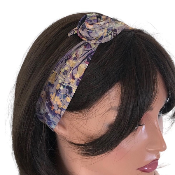 Bandeau Large adaptable tissu viscose, headband, bandeau viscose coloré, turban tissu fleuri, bandeau tissu fleuri