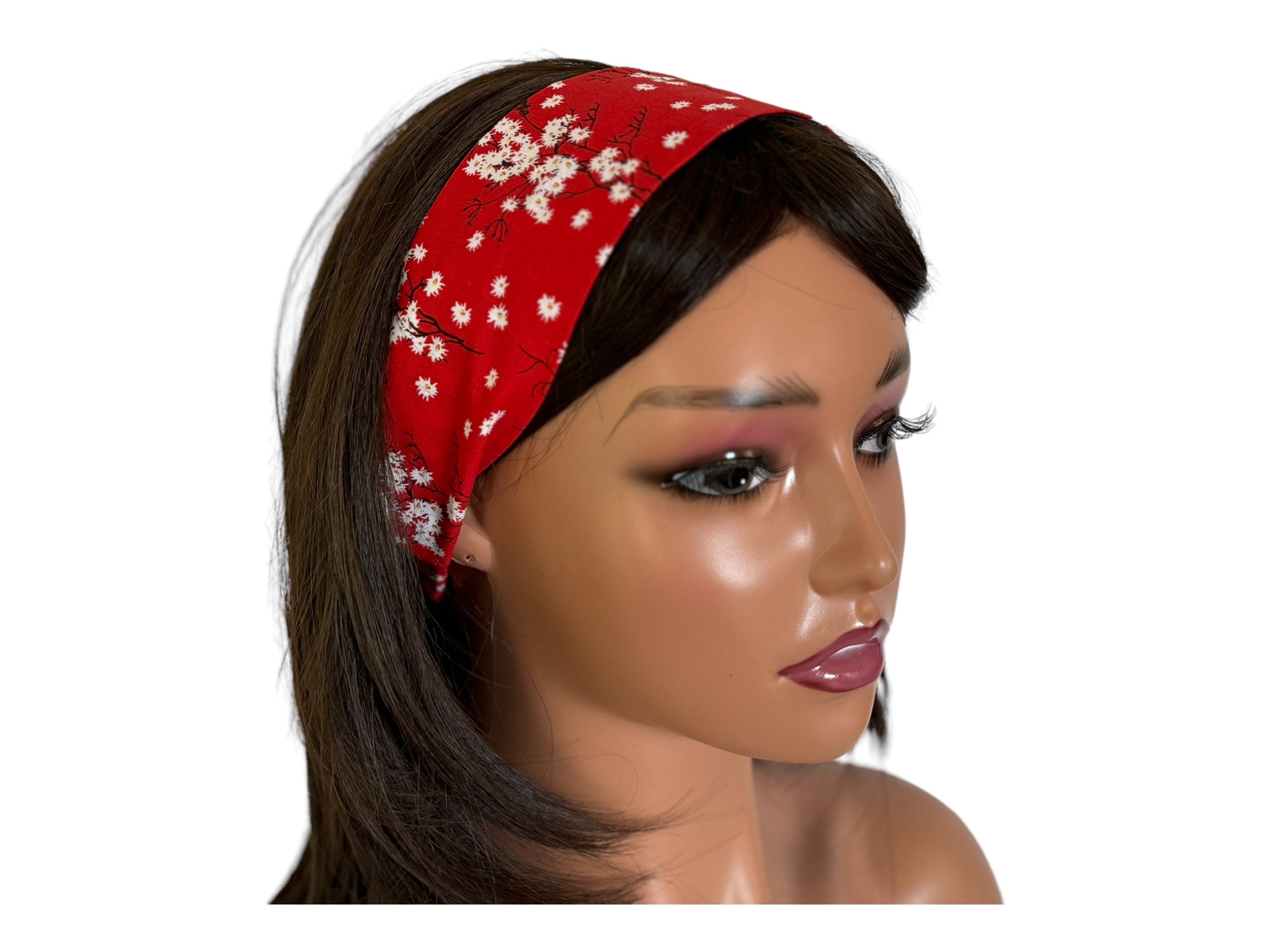 Bandeau Cheveux Rose Rouge Avec Fleur - Décoration Pour Fête Ou Mariage, Occasion