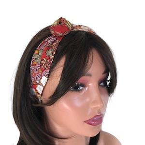 Large adaptable viscose fabric headband, headband, colored viscose headband, Japanese fabric turban, Japanese garden fabric headband