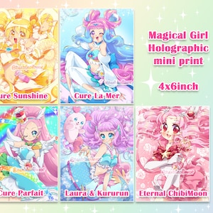 Magical Girls Mini Holographic Prints ! 4"x6"