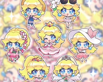 Just a cute Pink Princess being cute - chibi holographic stickers