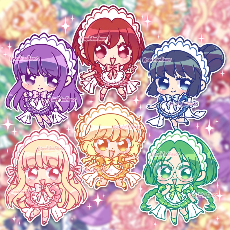 Café Mew Mew chibi holographic stickers image 1