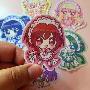 Café Mew Mew chibi holographic stickers image 2