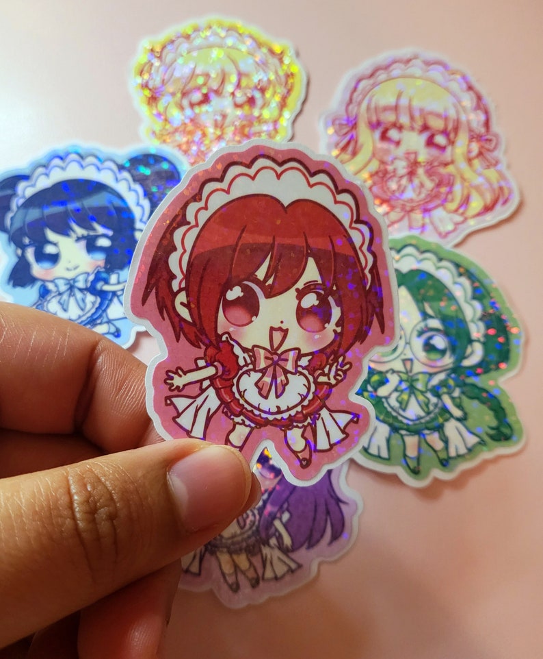 Café Mew Mew chibi holographic stickers image 2