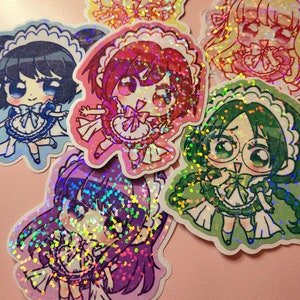 Café Mew Mew chibi holographic stickers image 3