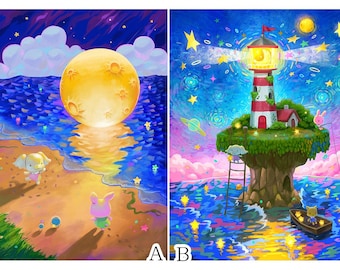 Cute Animals Star Land Print, Letter Size