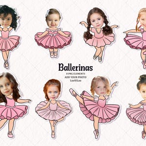 Ballerina, fügen Sie Ihr eigenes Foto, Gesicht Ballerina Rohling, Kuchendeckel hinzu