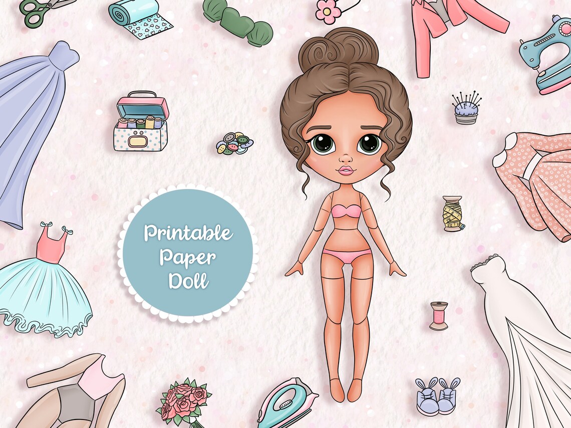 Printable Paper Doll, Blythe Paper Doll, Paper DIY, Dress up Cut Out ...