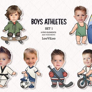Sport YourSelf DIY, niedliche sportliche Kinder, fügen Sie Ihr eigenes Foto hinzu