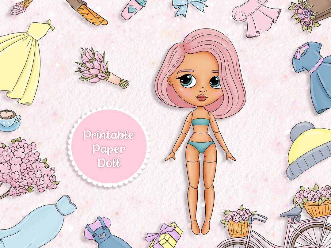 Printable Paper Doll Blythe Digital PDF Instant Download