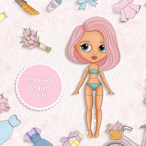 Druckbare Papierpuppe Blythe | Digitaler PDF Sofort-Download