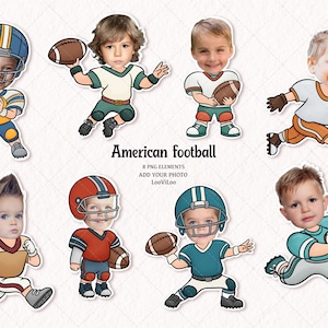 Fútbol americano: hazlo tú mismo, añade tu propia foto, fiesta de cumpleaños de fútbol americano, manualidades con fotos