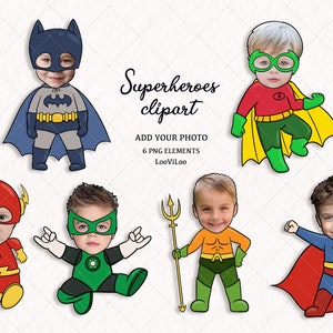 Craft for Kids, Superhero YourSelf DIY, Add your Own Photo, Decor Superhero Party, Photo Craft