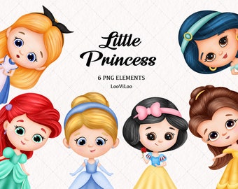 Cute Little Princess clipart PNG, Instant download 300 dpi