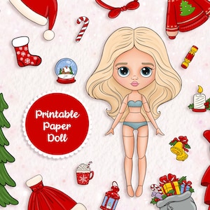 Christmas paper doll, Printable paper dolls, Paper DIY, Christmas activites