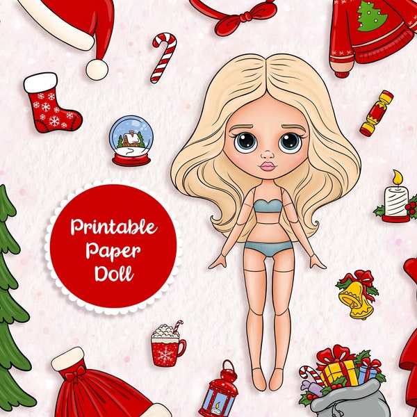 Christmas paper doll, Printable paper dolls, Paper DIY, Christmas activites
