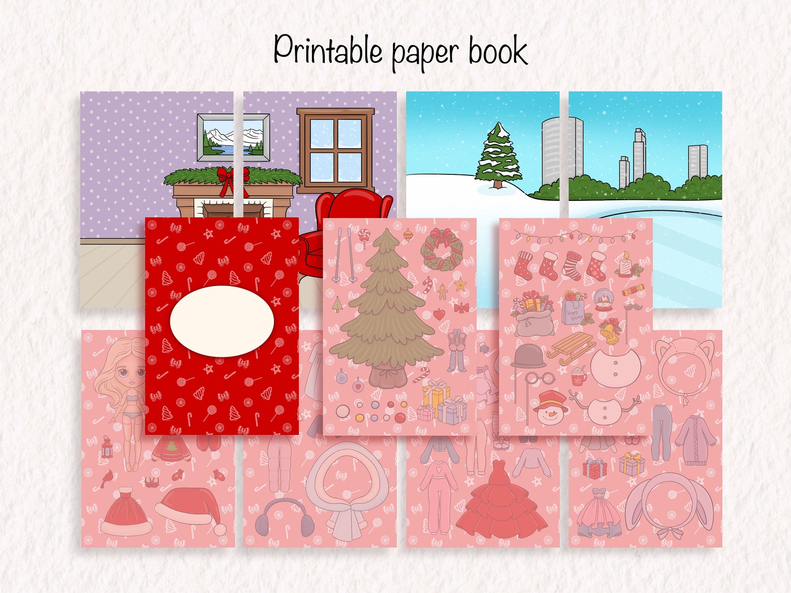 Christmas Paper Doll, Printable Paper Dolls, Paper DIY, Christmas ...