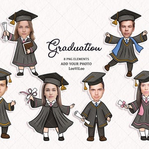 Graduate Face, Yourself Face Photo, Foto Cupcake, fügen Sie Ihr eigenes Foto Bild hinzu