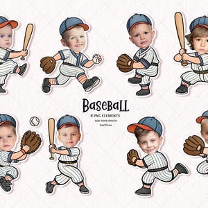 Baseball team, Add your own photo, Cupcake topper, Birthday decor