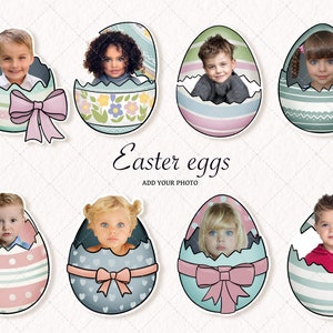 Easter Eggs Yourself Face Photo Craft, Add your Own Photo image 1