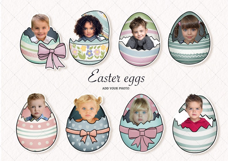 Easter Eggs Yourself Face Photo Craft, Add your Own Photo image 1