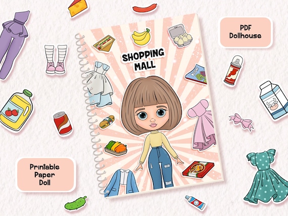 Paper Dolls Printable Shopping Mall Paper Blythe Dollhouse Paper DIY Dress up Cut Out Doll Etsy UK
