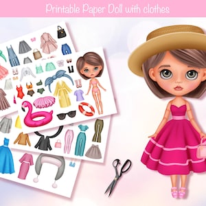 Papierpuppe Blythe | Druckbare Aktivität Basteln | Papier Outfits | Digitale PDF-Datei zum sofortigen Download