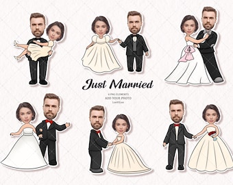 Wedding Yourself Face Photo, Just Married, Add your Own Face