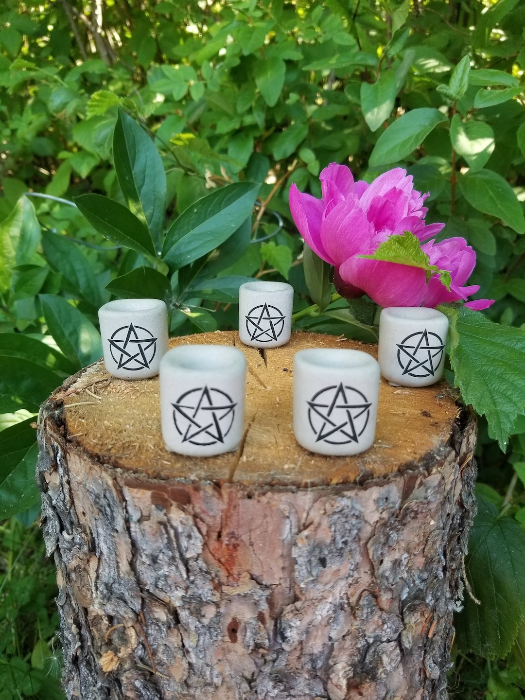 Juego De 5 Candelabros De Cerámica Negra Para Velas De Carillón, Ideales Para Rituales, Wicca O Decoración