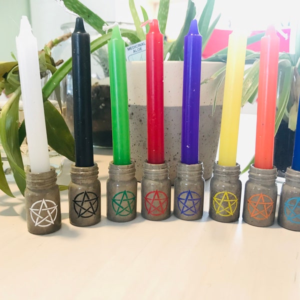 Pentacle Chime Candle Holder Spell Jar inspiré, wicca, païen, rituel, altérer les outils et accessoires