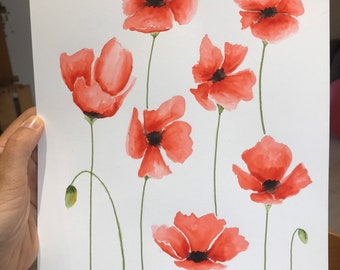 Coquelicots En Peinture Etsy