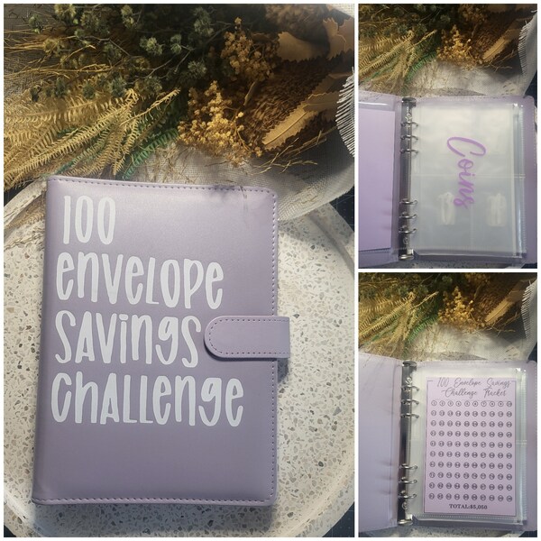 100 Envelope Savings Challenge Binder | Budget Planner | Cash Stuffing | Cash Envelopes | Savings Challenge | Cash Stuffing Binder |