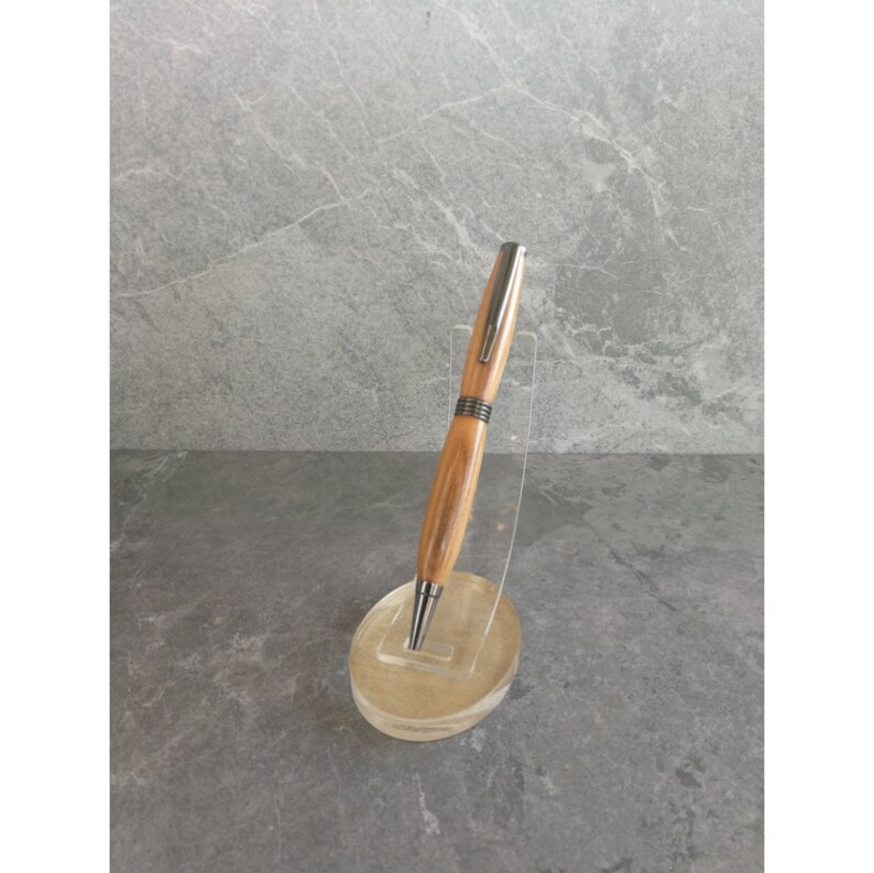 Apricot timber in a gunmetal grey Streamline twist pen
