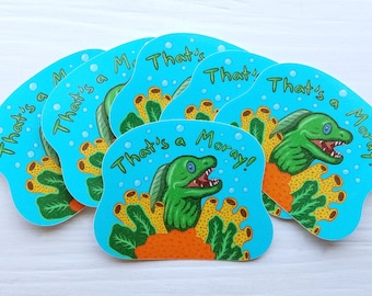 That's a Moray Colorful Vinyl Eel Sticker with Glossy Glitter Finish