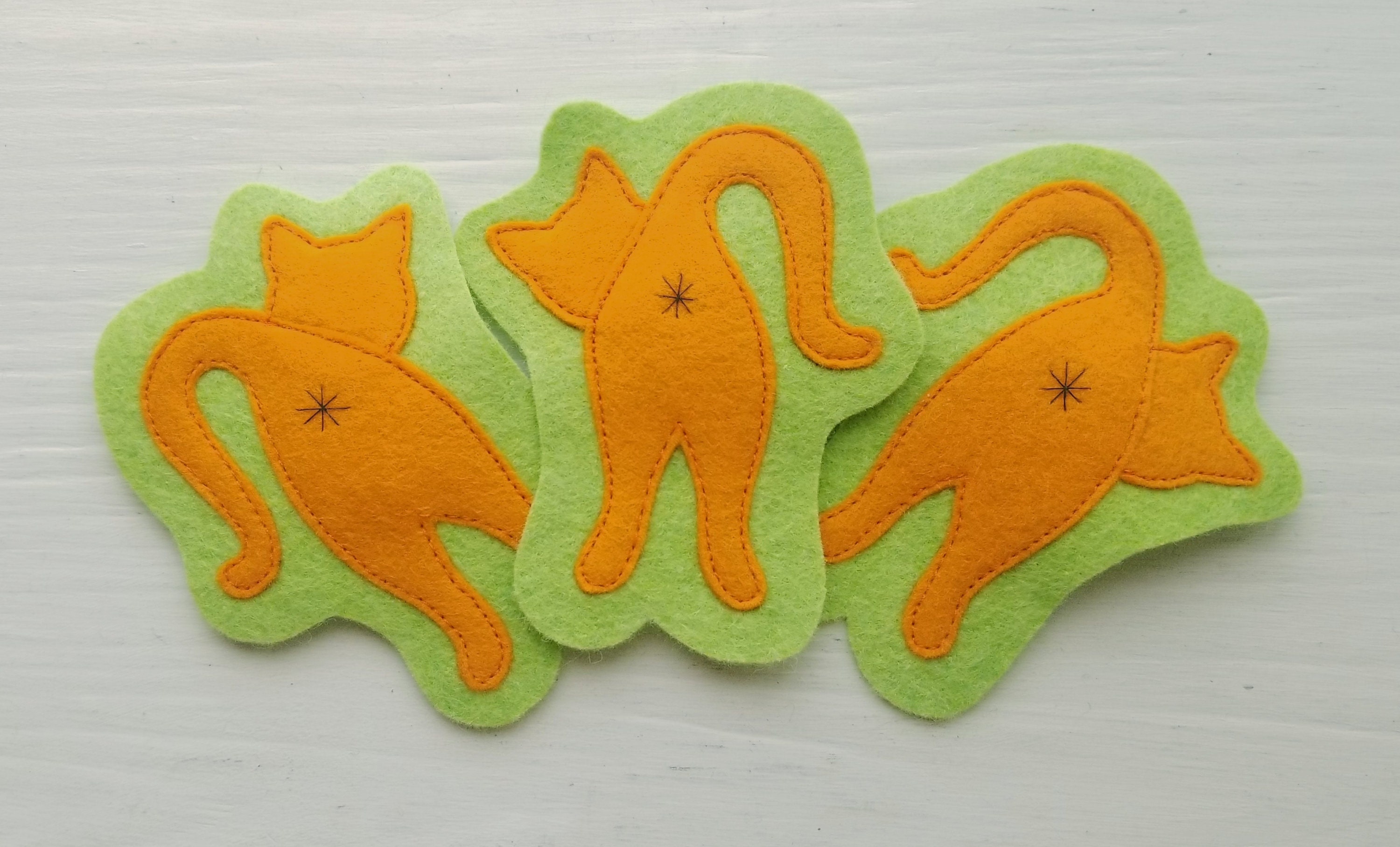 Orange auf hellgrün Katze Hintern Kühlschrank Magnet Scheibe | Etsy