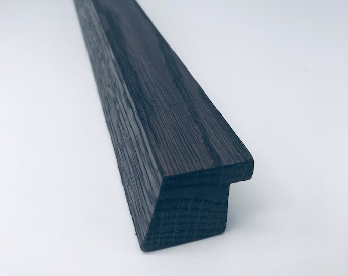 Minimalist, handmade oak wood, black stained handles, 80-90cm.