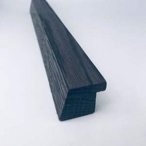 Minimalist, handmade oak wood, black stained handles, 80-90cm.