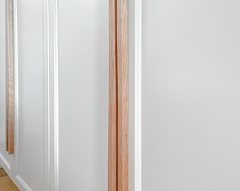 Minimalist oak wood handles, 15-30cm, Ikea upgrade.