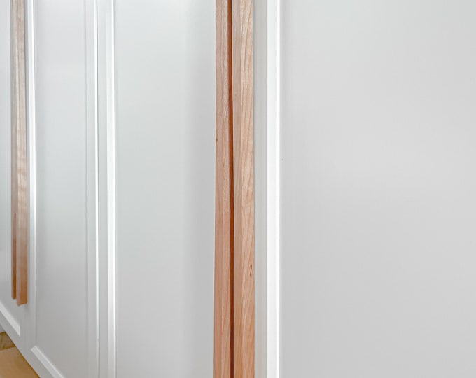 Featured listing image: Minimalist oak wood handles, 15-30cm, Ikea upgrade.