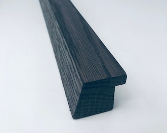 15, 20, 25, 30cm Highly decorative, minimalist, unique handmade solid oak BLACK STAINED wood handles.
