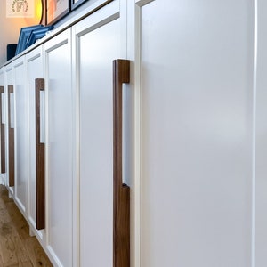 Minimalist walnut wood handles, Ikea pax upgrade, new design, 40cm.