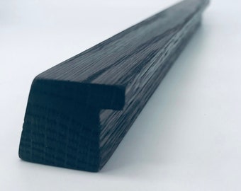 150-180cm Highly decorative, extra long handles, minimalist,  unique handmade solid oak BLACK STAINED wood handles.